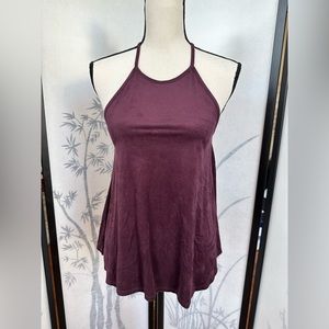 Urban Episode, Faux Suede Spaghetti Strap Blouse, Sz Medium, Burgundy